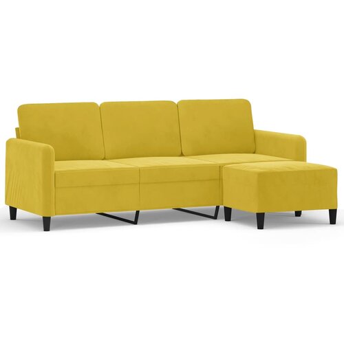 Maison Chic kavč - Sofa - Kanape trosed s stolčkom za noge rumen 180 cm žamet, (21727533) Slike