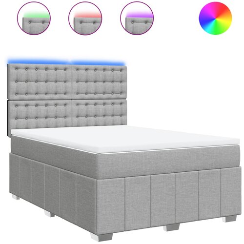 Maison Chic Box spring posteljni - Vzmetna postelja z vzmetnico svetlo siv 140x190 cm blago SL4905, (21902636) Cene