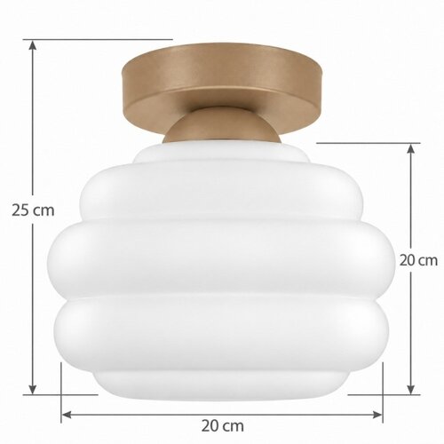Brilagi LED stropno svetlo RETRO GLASS 1xE27/60W/230V &amp;Oslash; 20 cm bež/bela Slike