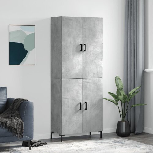 VidaXL Visoka komoda siva betona 69 5x34x180 cm od konstruiranog drva Slike