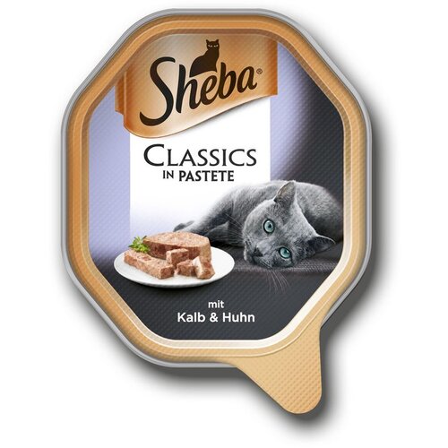 Sheba Mega pakiranje pladnji 22 x 85 g - Classics v pa&amp;scaron;teti teletina in pi&amp;scaron;čanec Slike