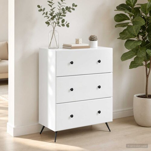  Ormar s ladicama Bijela 66 x 34,5 x 90 cm Konstruirano drvo Cijene