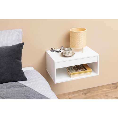 Cholet viseći noćni ormarić 1 fioka 50x35x24 cm beli Slike