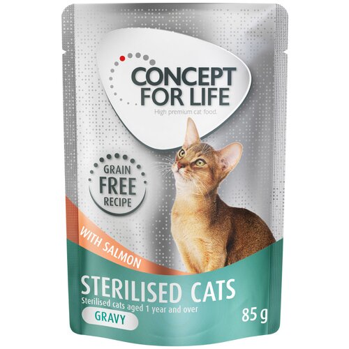 Concept for Life Sterilised Cats losos bez žitarica - u umaku - 12 x 85 g Slike