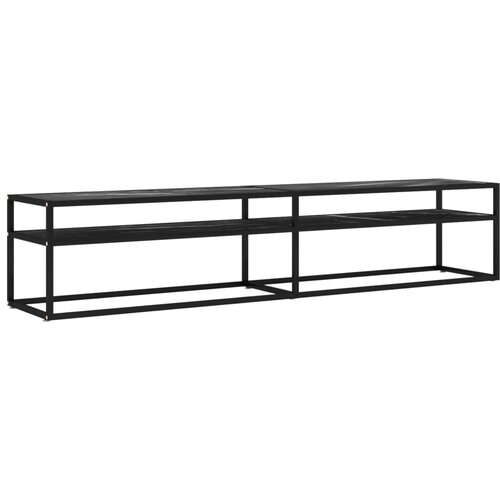 VidaXL TV omarica črni marmor 200x40x40,5 cm kaljeno steklo, (20912451) Slike