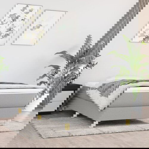 The Living Store Box spring postelja z vzmetnico svetlo siva 90x190 cm blago - Box Spring Postelja, (21521134) Cene