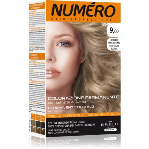 Brelil Numéro Permanent Coloring barva za lase odtenek 9.00 Very Light Blonde 125 ml
