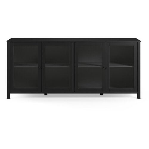 Marckeric Crna vitrina od masivnog bora 186x80x40 cm Alessandra &amp;ndash; Slike
