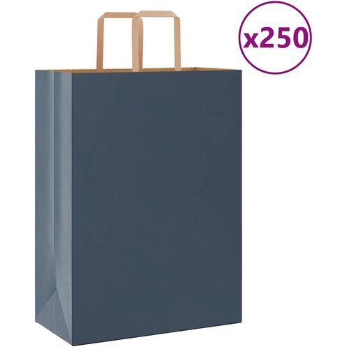  Papirnate vrećice 250 kom s ručkama plave 32x17x44 cm Cene