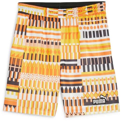 Puma Sportske hlače smeđa / med / zlatno žuta / crna