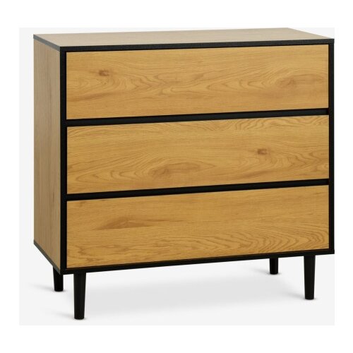  Odense komoda 3 fioke hrast/crna ( 3670359 ) Cene