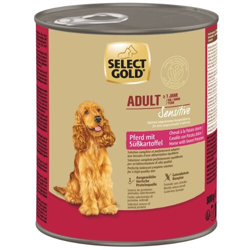 Select Gold Sensitive Adult konj s sladkim krompirjem 800 g konzerva Cene