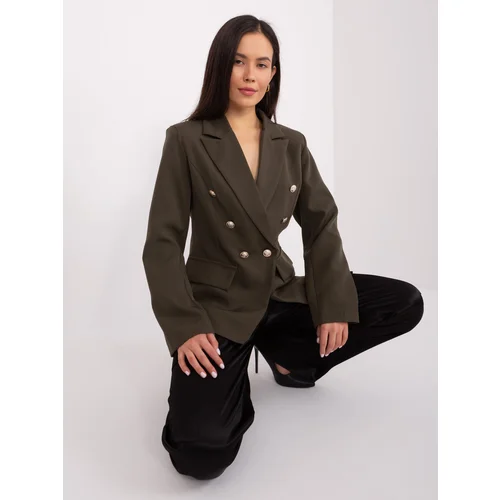 Fashion Hunters Khaki blazer with decorative buttons OH BELLA