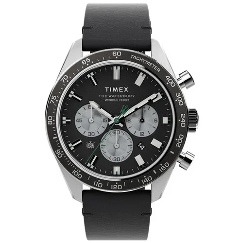 Timex Ročna ura Waterbury Dive Chronograph TW2V42500 Črna
