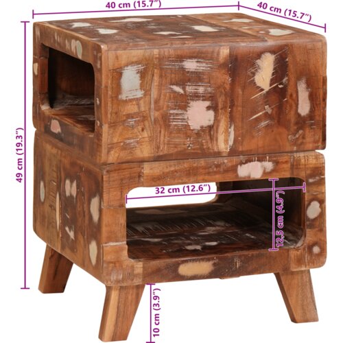 VidaXL Konačni stolovi &amp;Scaron;areni 40 x 40 x 49 cm masivno obnovljeno drvo Slike