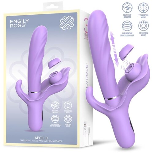 ENGILY ROSS Apollo Vibrator with Thrusting, Pulse &amp;amp; Suction Lila Slike