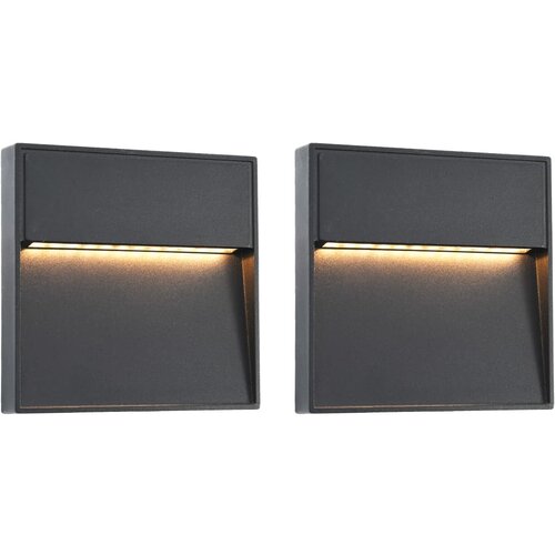 VidaXL Zunanje LED stenske svetilke 2 kosa 3 W črne kvadratne Slike