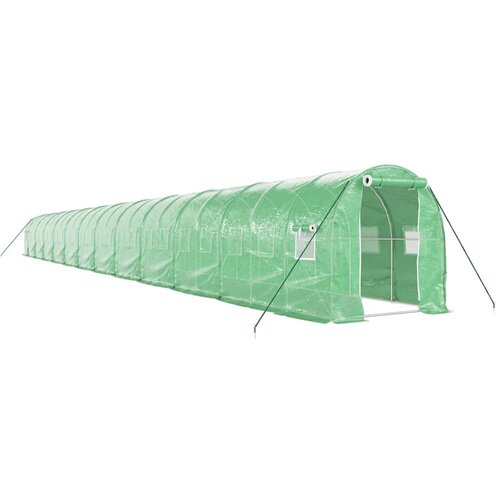  Rastlinjak z jeklenim ogrodjem zelen 48 m² 24x2x2 m Cene