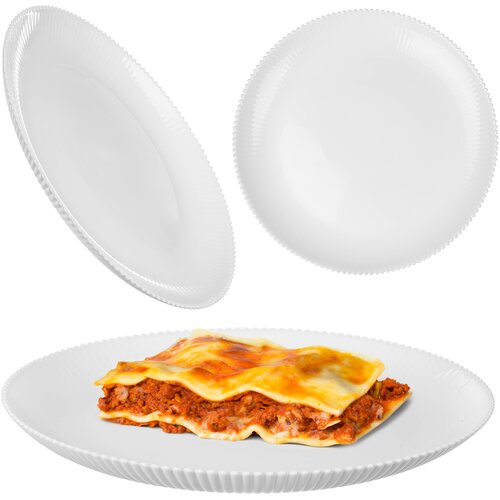 KADAX krožnik za večerjo, plitek, 26,5 cm, steklo, velik, okrogel, steklo, ravno, z žlebičem, (5000355416) Slike