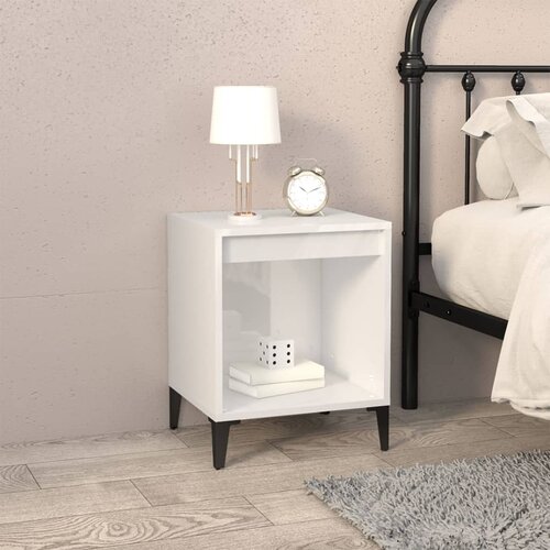 The Living Store Nočna omarica visok sijaj bela 40x35x50 cm - Nočna Omarica, (21432287) Cene