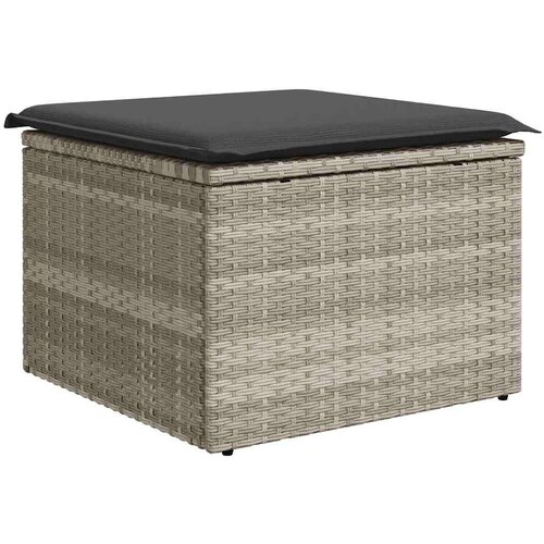 VidaXL 9-dijelni set vrtnih sofa od poliratana s jastucima svjetlosivi Slike