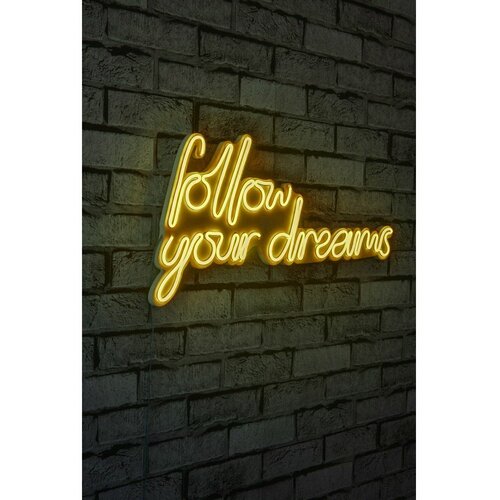 Wallity Follow Your Dreams - Yellow Yellow Decorative Plastic Led Lighting Slike