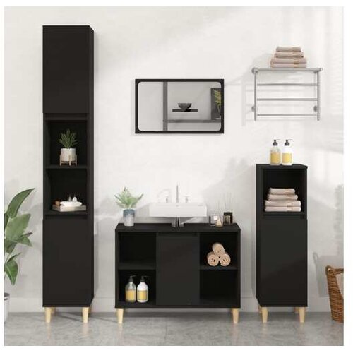  ormarić za umivaonik crni 80 x 33 x 60 cm konstruirano drvo Cijene