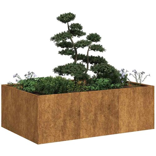 VidaXL Planter Rusty 120x80x40 cm Vremensko odporno jeklo Slike