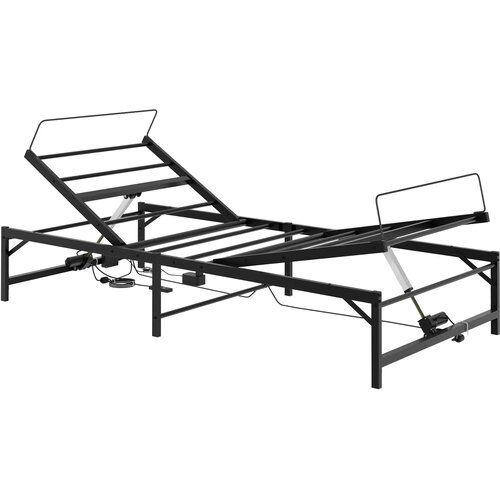  Električni podesivi okvir kreveta Crna 75 x 190 cm Čelik Slike