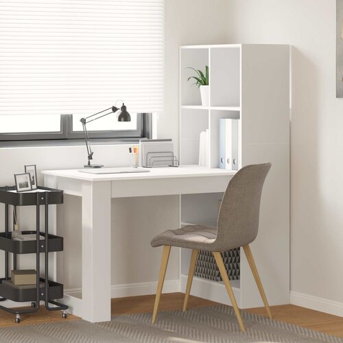  Stol s policom Bijelo 122 x 67 x 145 cm Konstruirano drvo Cene
