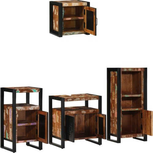 vidaXL Set namještaja za kupaonicu 4 pcs Čvrsto reciklirano drvo Cijene
