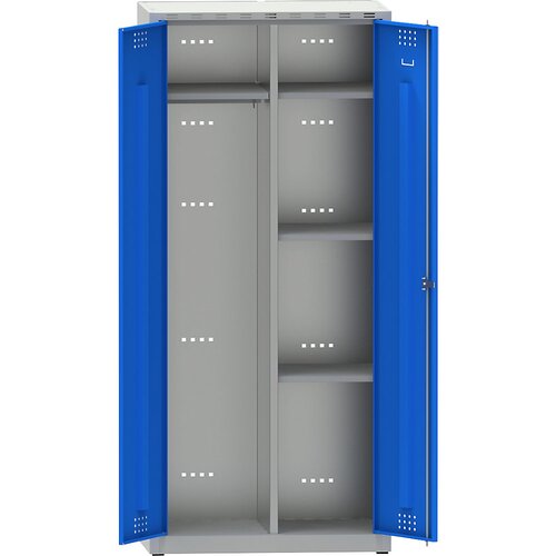  Garderobna omara s krilnimi vrati, VxŠxG 1800 x 800 x 500 mm, svetlo sive / signalno modre barve Cene