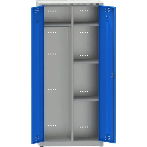  Garderobna omara s krilnimi vrati, VxŠxG 1800 x 800 x 500 mm, svetlo sive / signalno modre barve