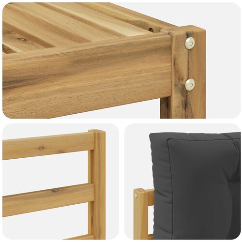  Set vanjskih sofa s jastukom 4 pcs Bijela i antracit Slike