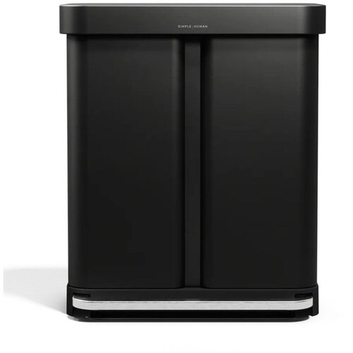 Simplehuman Mat črn jeklen ko&amp;scaron; za smeti 34+24 l za ločevanje odpadkov/s pedalom &amp;ndash; Slike