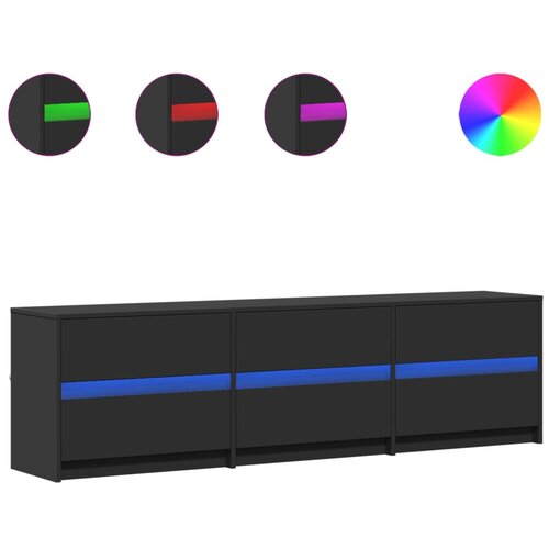 VidaXL TV omarica z LED črna 180x34x50 cm inženirski les, (21323557) Slike