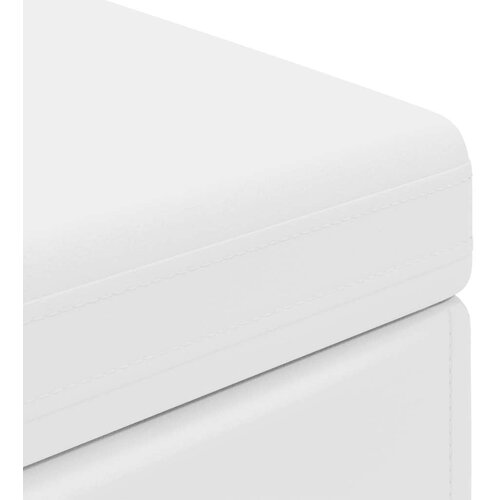  Stolica Bijelo 101 x 41 x 40 cm Umjetna Koža i Fino Radeći Drvo - Bijelo 100 cm Umjetna koža Slike