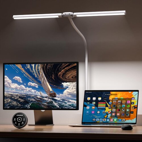 EYOCEAN 72 cm namizna svetilka z dvojno glavo, sponko in daljinskim upravljalnikom Cene