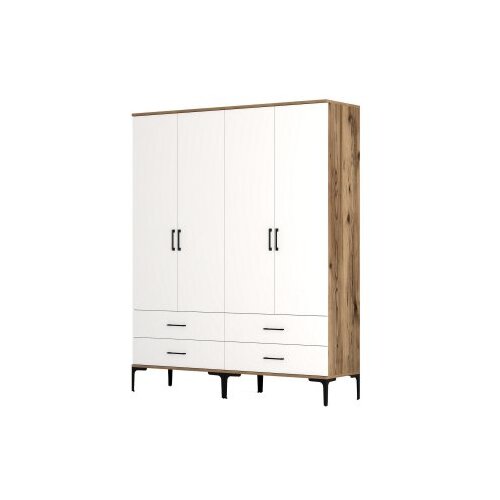 Hanah home kumsal tt - walnut, white walnutwhite wardrobe Slike
