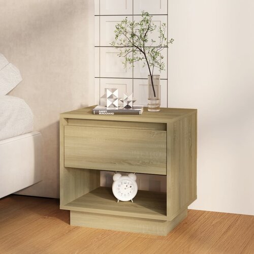 VidaXL Nočna omarica sonoma hrast 45x34x44 cm iverna plo&amp;scaron;ča Slike