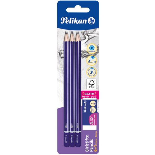 Olovka GRAFITNA HB STANDARD PK6 PLUS GUMICA AL30 PELIKAN 914341 BLISTER Cene