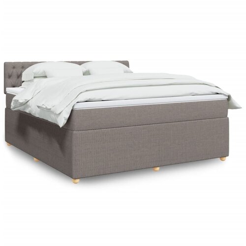 vidaXL Box spring postelja z vzmetnico taupe 180x200 cm blago Cene