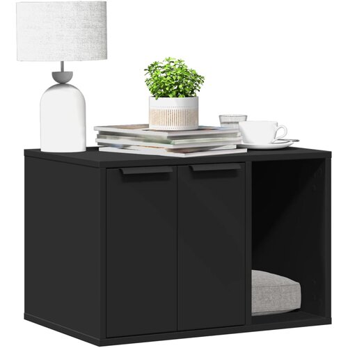 vidaXL Kutija za mačji pijesak crna 60x40x40 cm konstruirano drvo Cijene