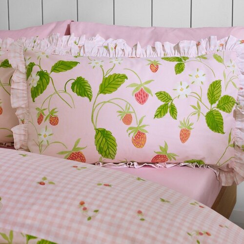 Catherine Lansfield Rožnata enojna posteljnina 135x200 cm Strawberry Frills &amp;ndash; Slike