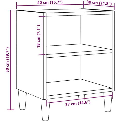 VidaXL Noćni ormarić Artisan hrast 40x30x50 cm izrađeno drvo Slike