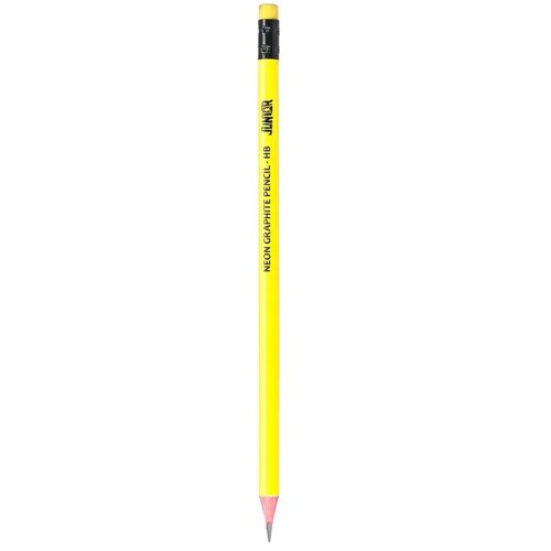 Junior neon, grafitna olovka sa gumicom, HB Žuta Slike