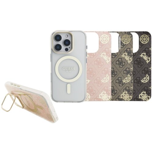 Guess MagSafe ovitek za iPhone 16 Pro, PC/TPU, stojalo, 3 zamenljiva ozadja, črn - GUBPSBHMP16LF4P05 Cene