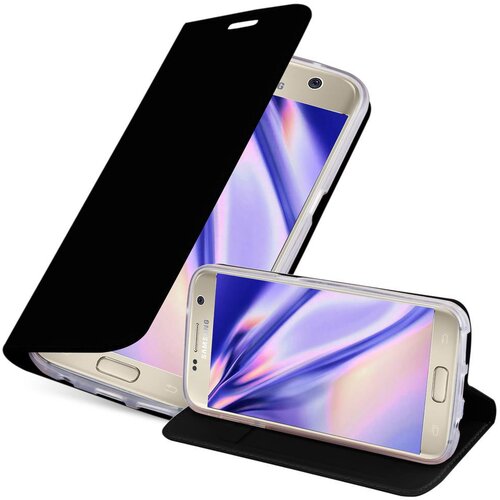Cadorabo Ohi&scaron;je, združljivo z Samsung Galaxy S7 v klasična črna - Za&scaron;čitni ovitek z magnetnim zapiranjem, stoječo funkcijo in režo za kartice, (20561295) Cene