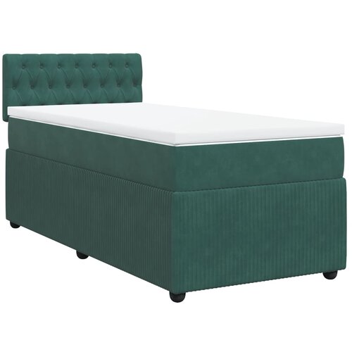 Maison Chic Box spring postelja - Vzmetna postelja z vzmetnico temno zelen 90x190 cm žamet SL11822, (21905010) Slike