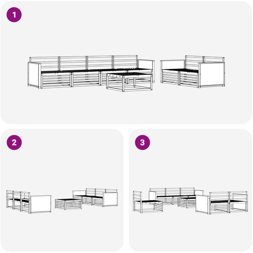  Set vanjskih sofa 7 kom. Prirodna Čvrsto drvo akacije Slike
